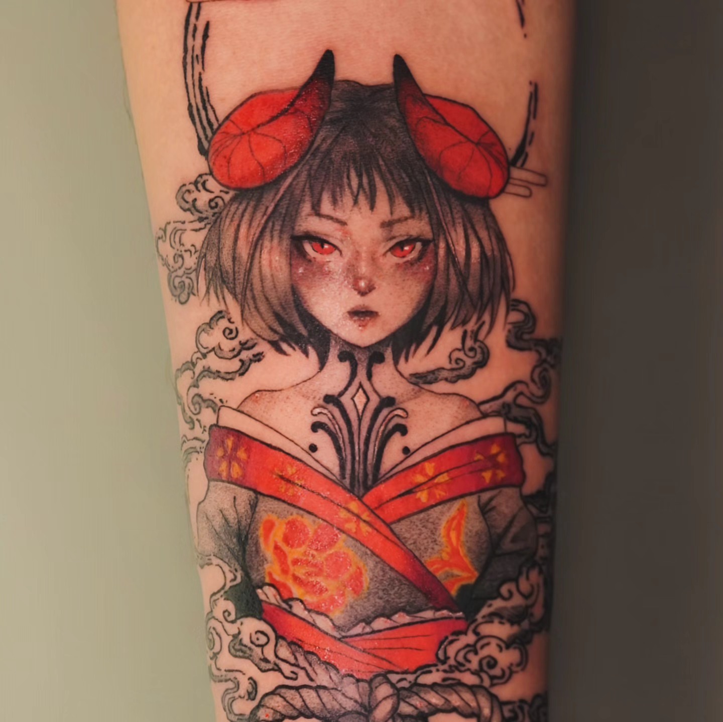 Geisha girl japanese irezumi tattoo on the forearm by Johnathan Nguyen