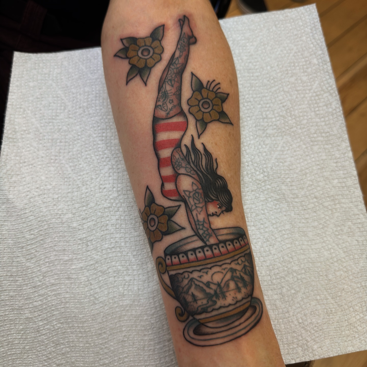 Tattoo by @mattegizi — american_traditional, trash_polka
