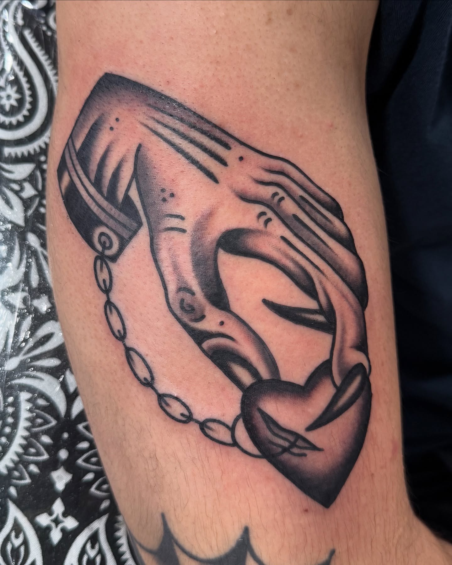 Tattoo by @dirtbagxchaz — black_and_grey