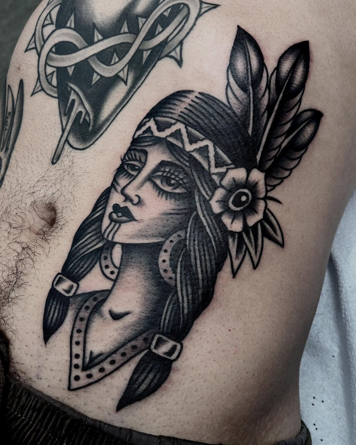 Tattoo by @austinhowardtemple โ american_traditional, black_and_grey