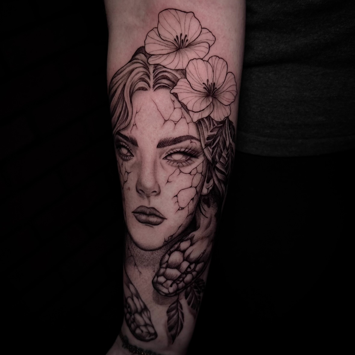 Tattoo by @corycabletattoos — black_and_grey, realism