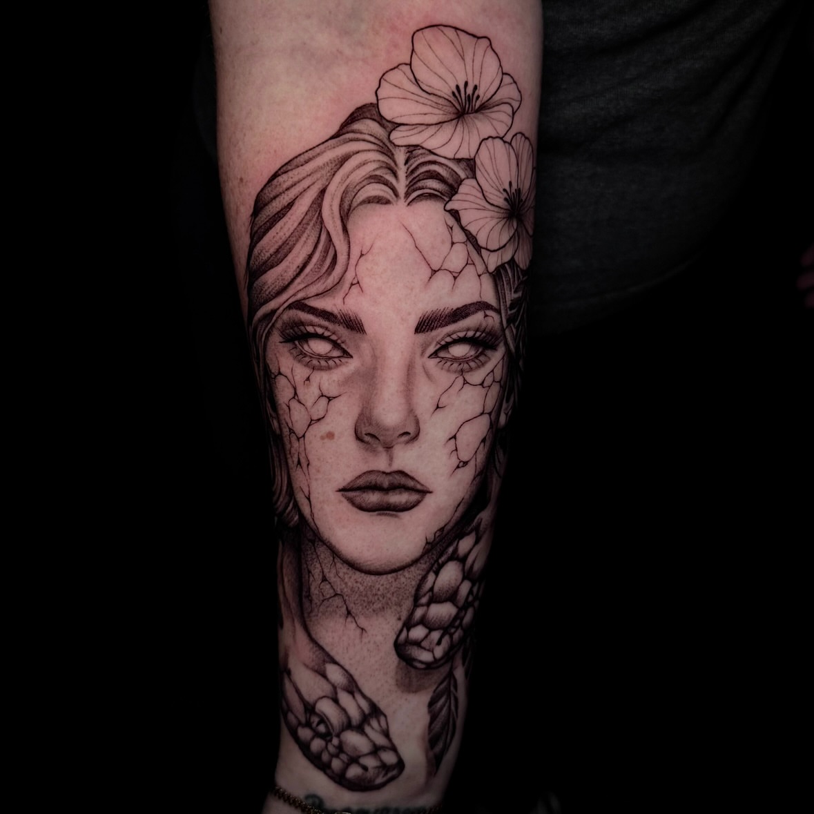 Tattoo by @corycabletattoos — dotwork, realism