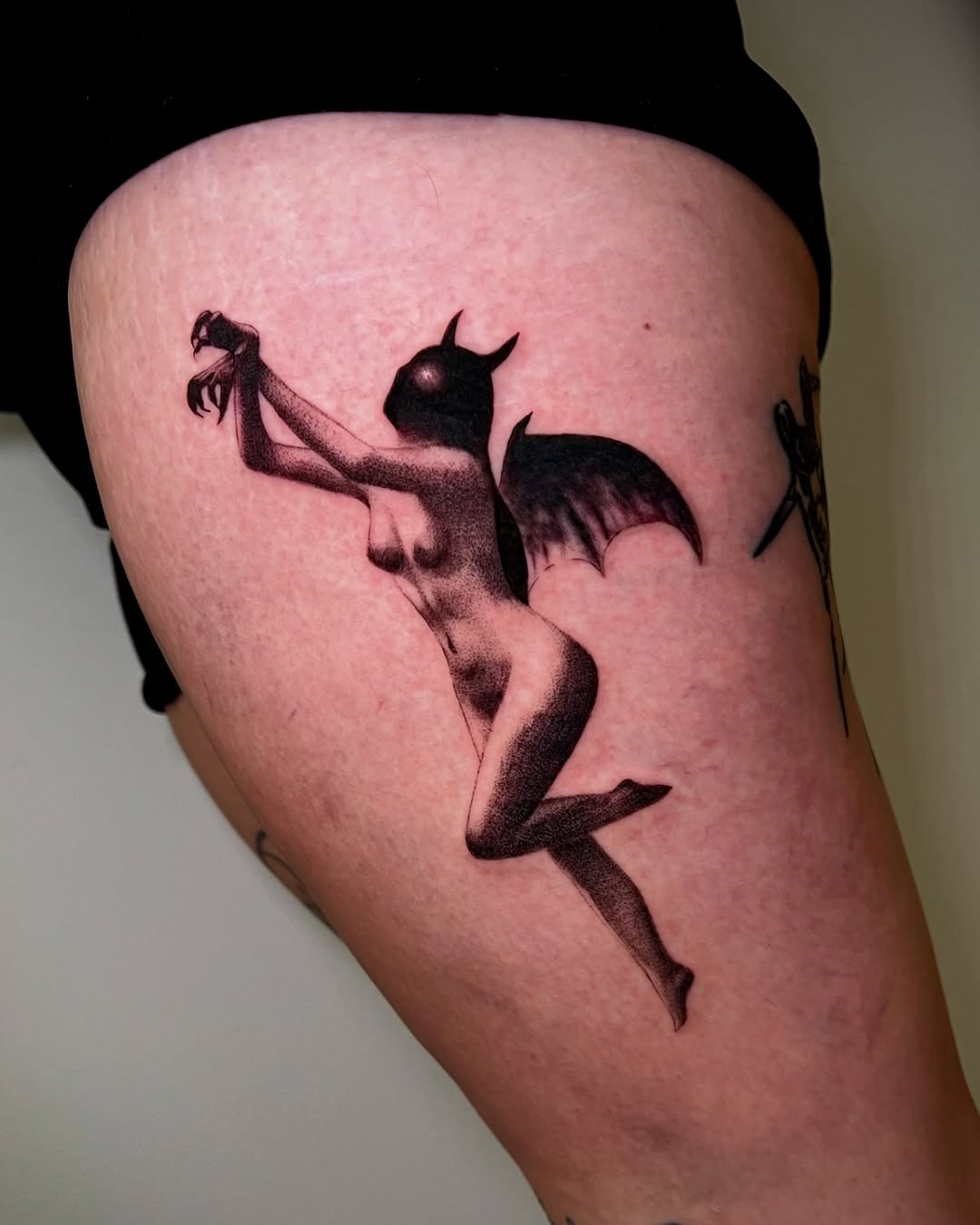 Tattoo by @drewonaperson β black_and_grey, dotwork