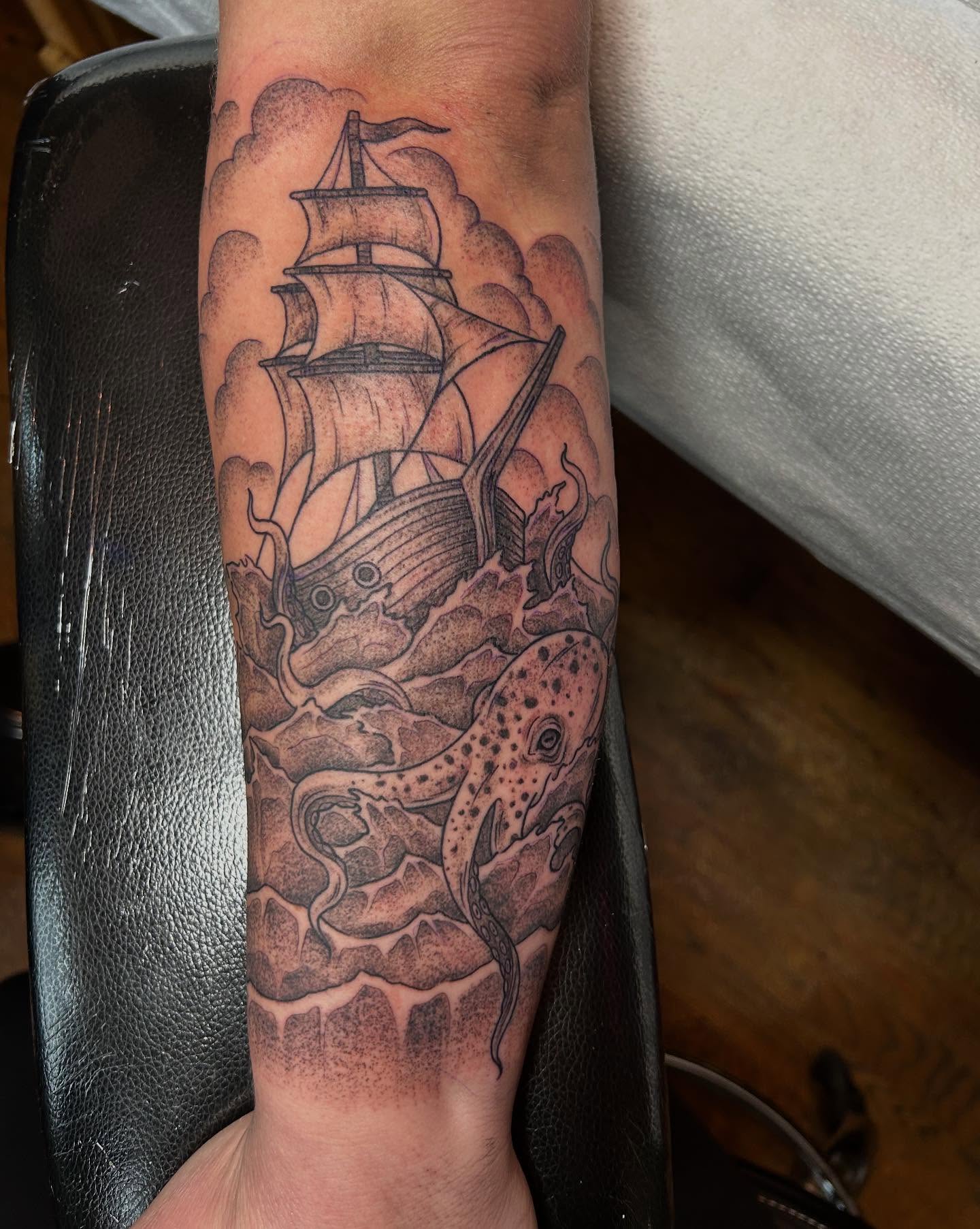 Tattoo by @inkslingingtattoo โ black_and_grey, realism