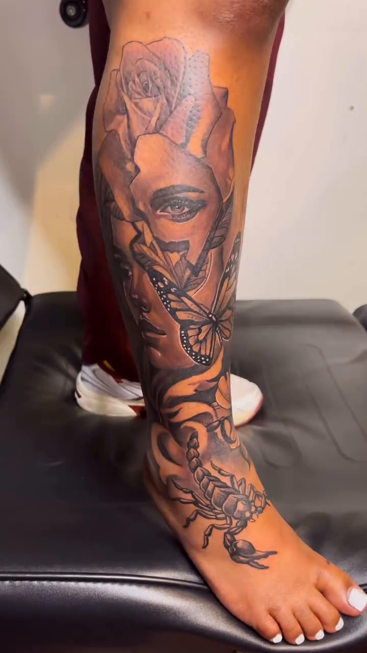 Tattoo by @teeski_ink — black_and_grey, realism