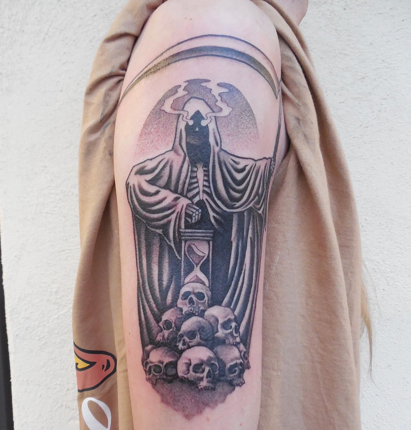 Tattoo by @fortune_glory — black_and_grey, realism
