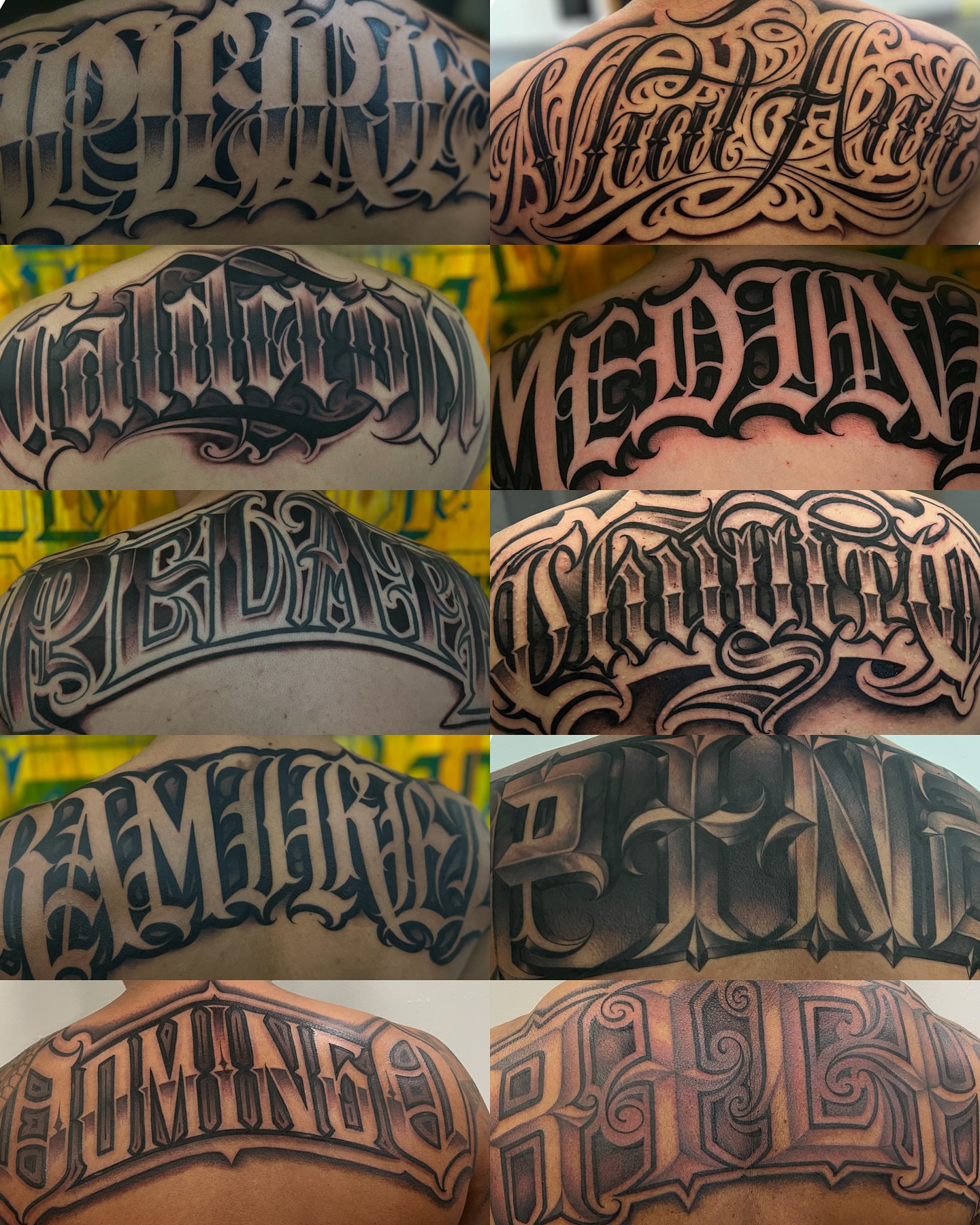 Script lettering lettering script tattoo on the back by Aleckzi Ramos