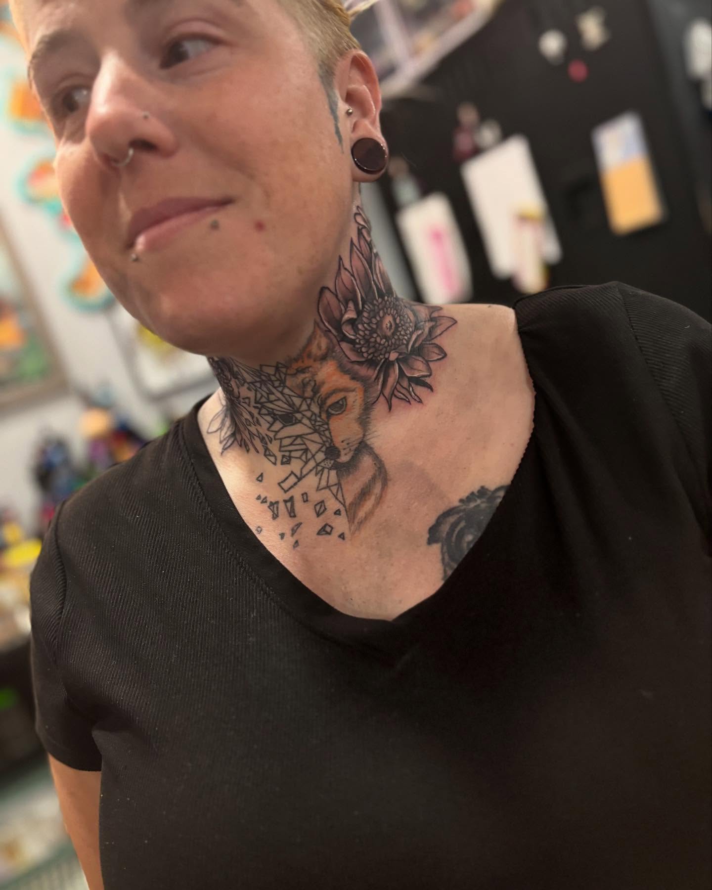 Tattoo by @foxesden666 — geometric, black_and_grey