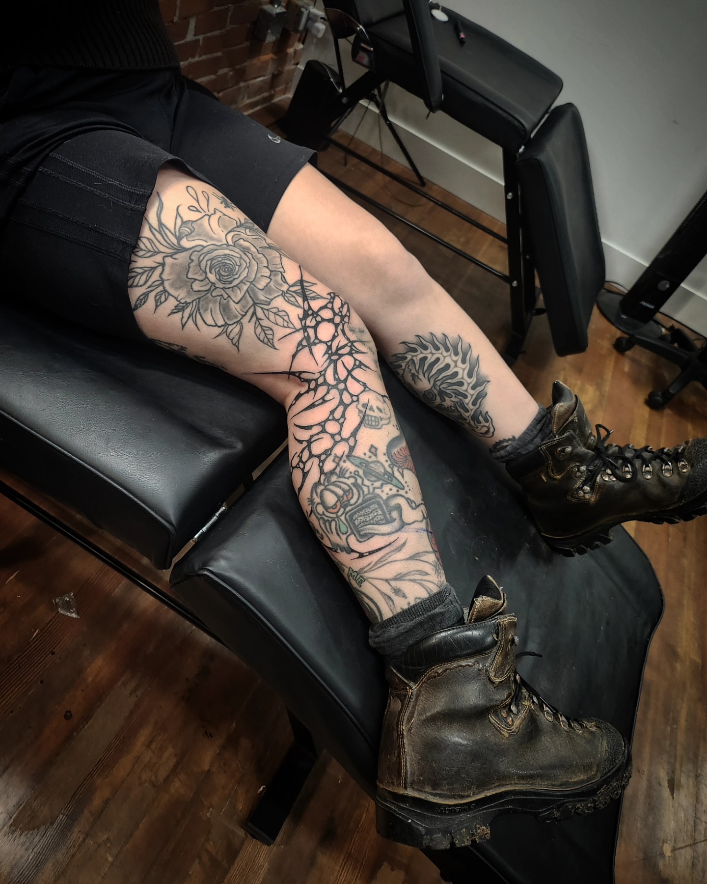 Tattoo by @hurtyoumore — black_and_grey