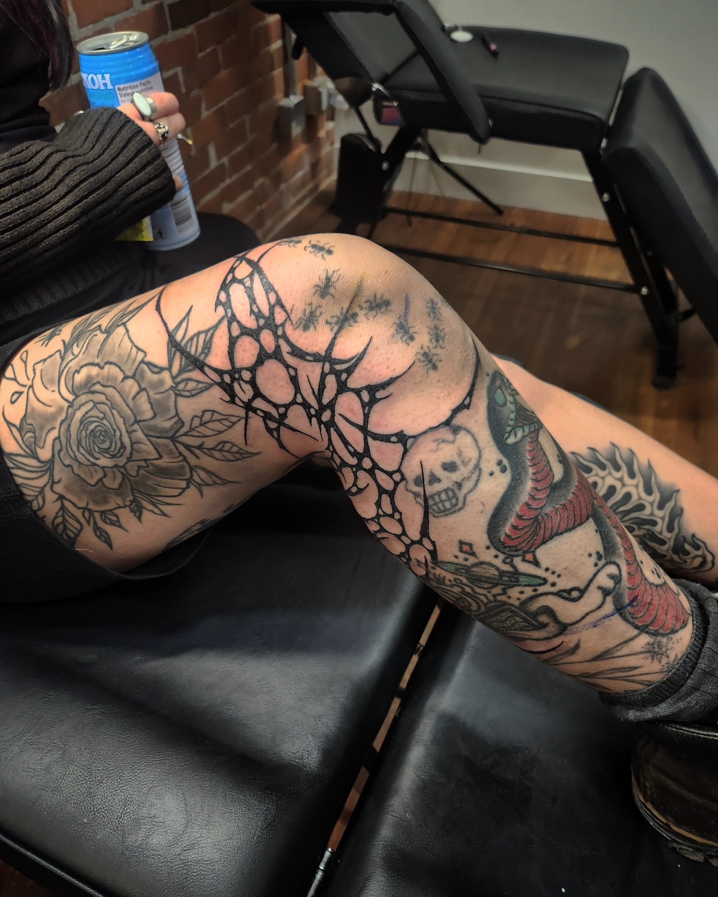 Tattoo by @hurtyoumore — black_and_grey, realism