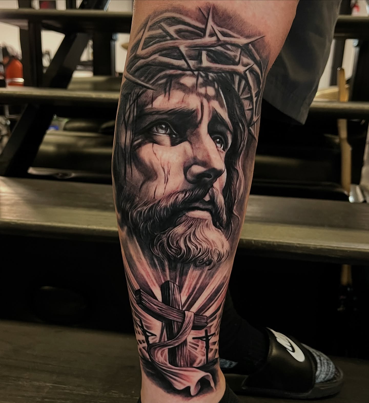 Tattoo by @jessef_tattoo — realism, black_and_grey