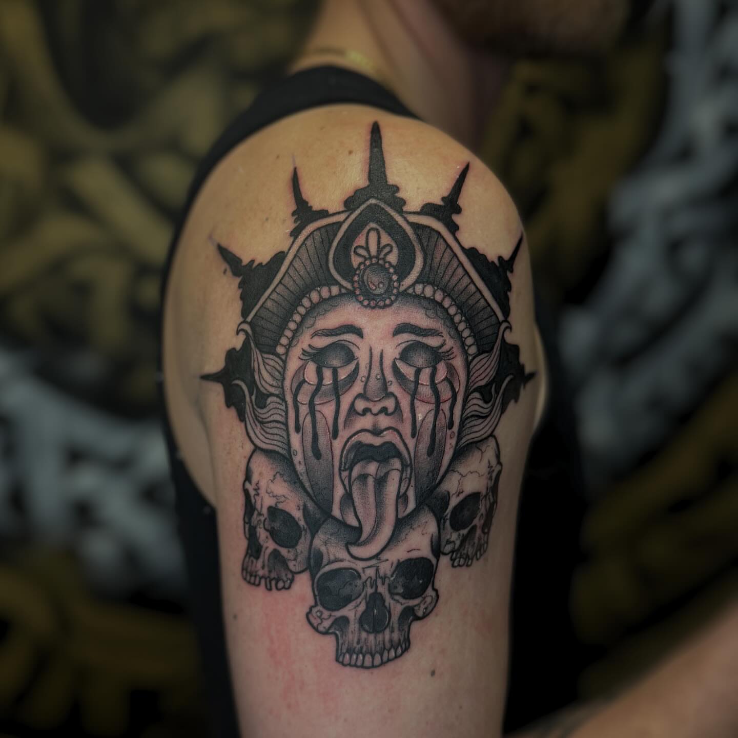 Tattoo by @aminatattooyou โ black_and_grey, dark_realism