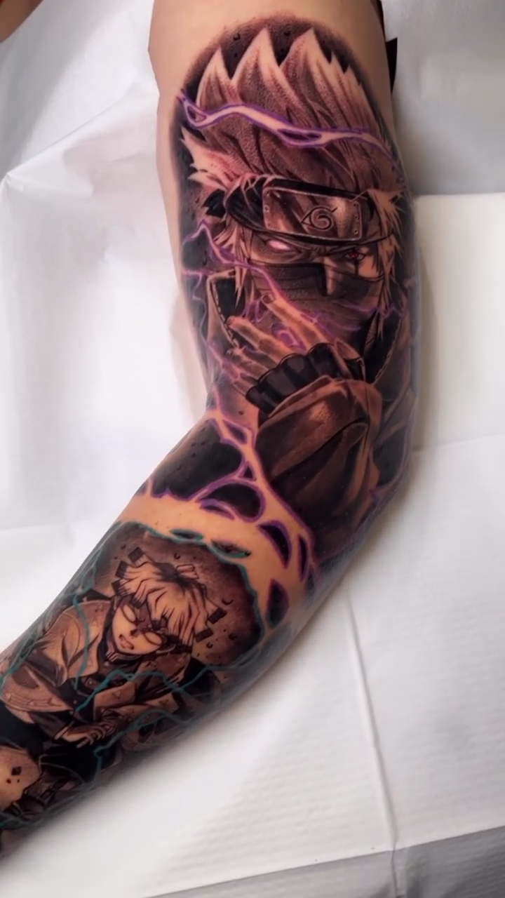 Kakashi Hatake from Naruto anime tattoo by BJ