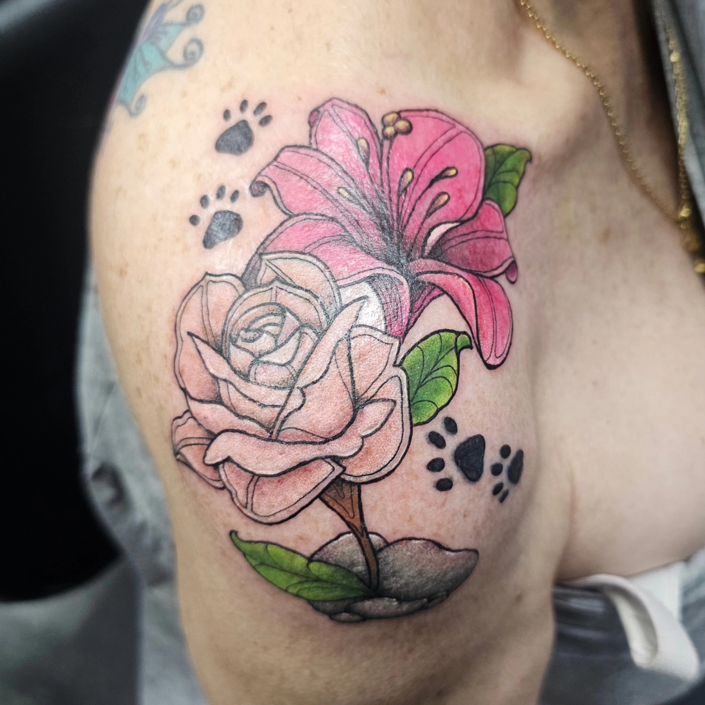 Tattoo by @chimera_ink — realism, dotwork