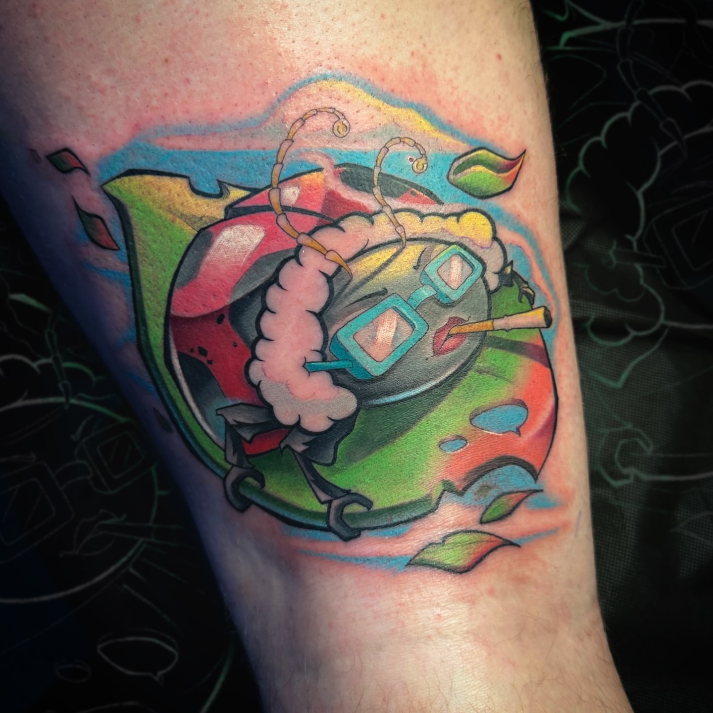Abstract art new school tattoo on the forearm by Jason