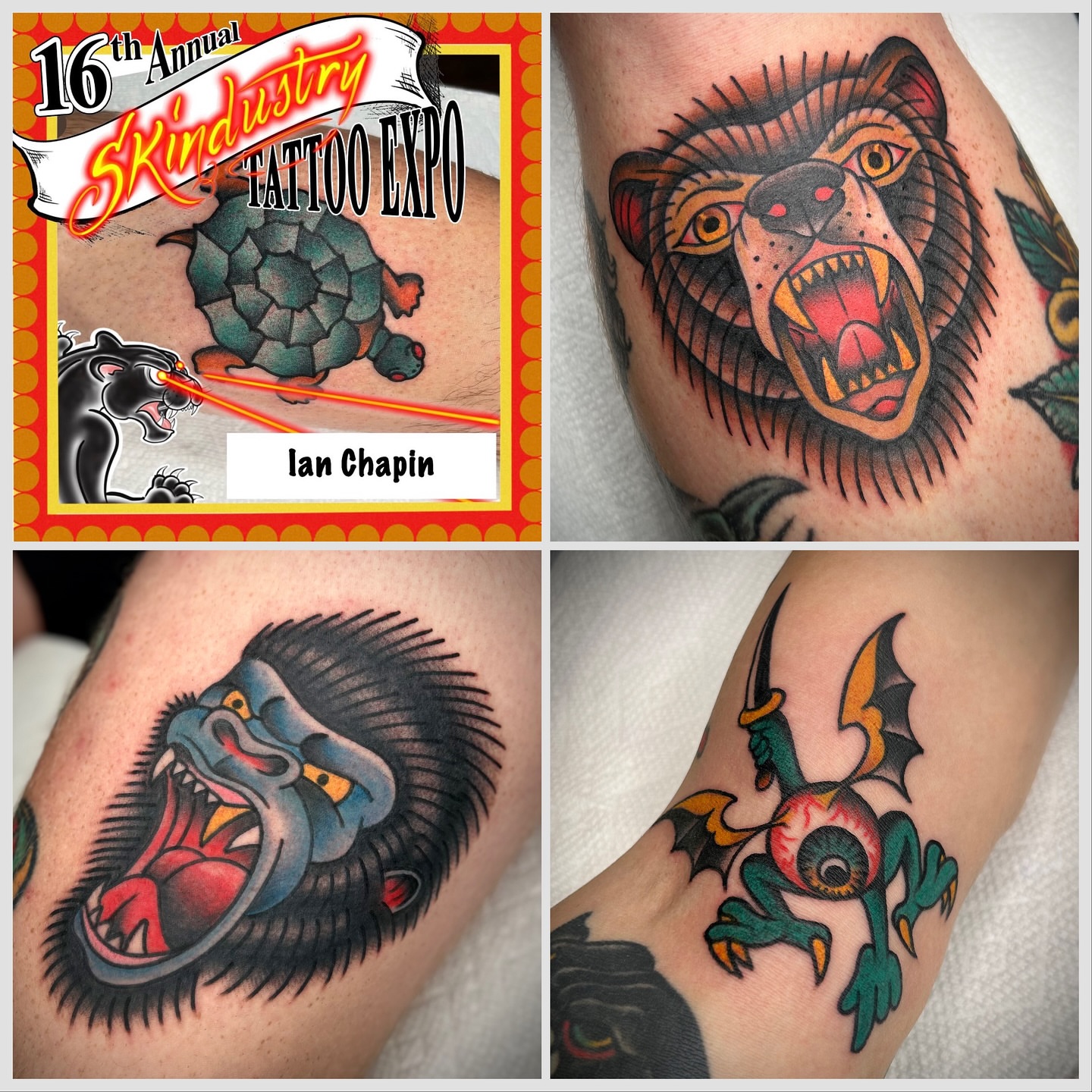 Bear American traditional tattoo on the upper arm by Bright-bold-classic Tattoos, North Hills