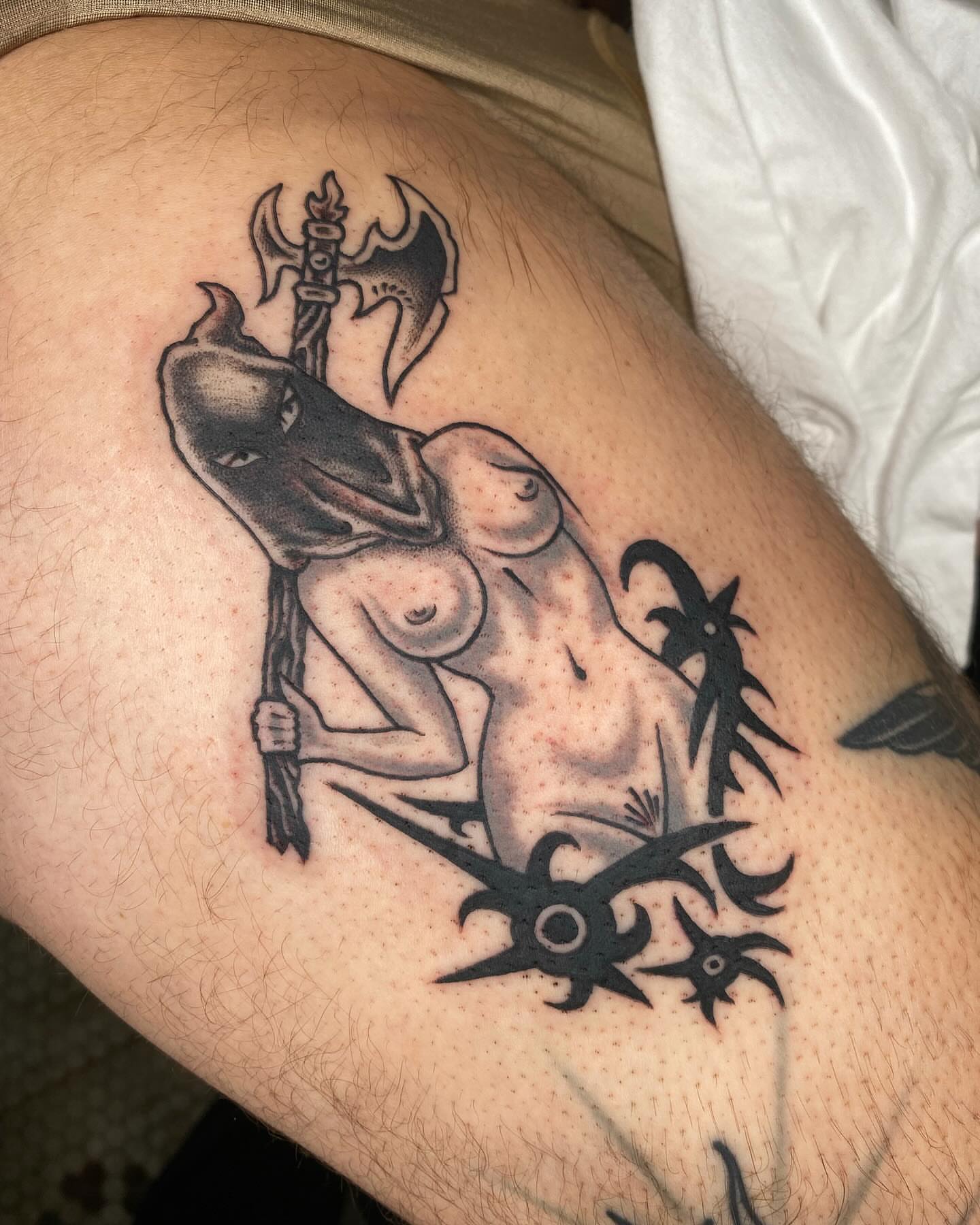 Tattoo by @morgana.sutherland — black_and_grey