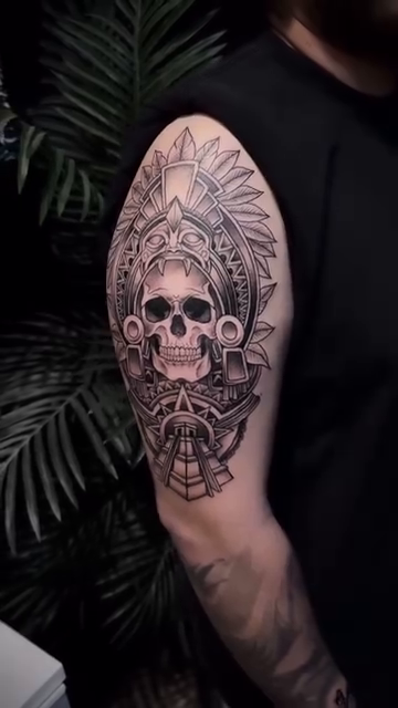 Tattoo by @inkedbychristian — black_and_grey, geometric
