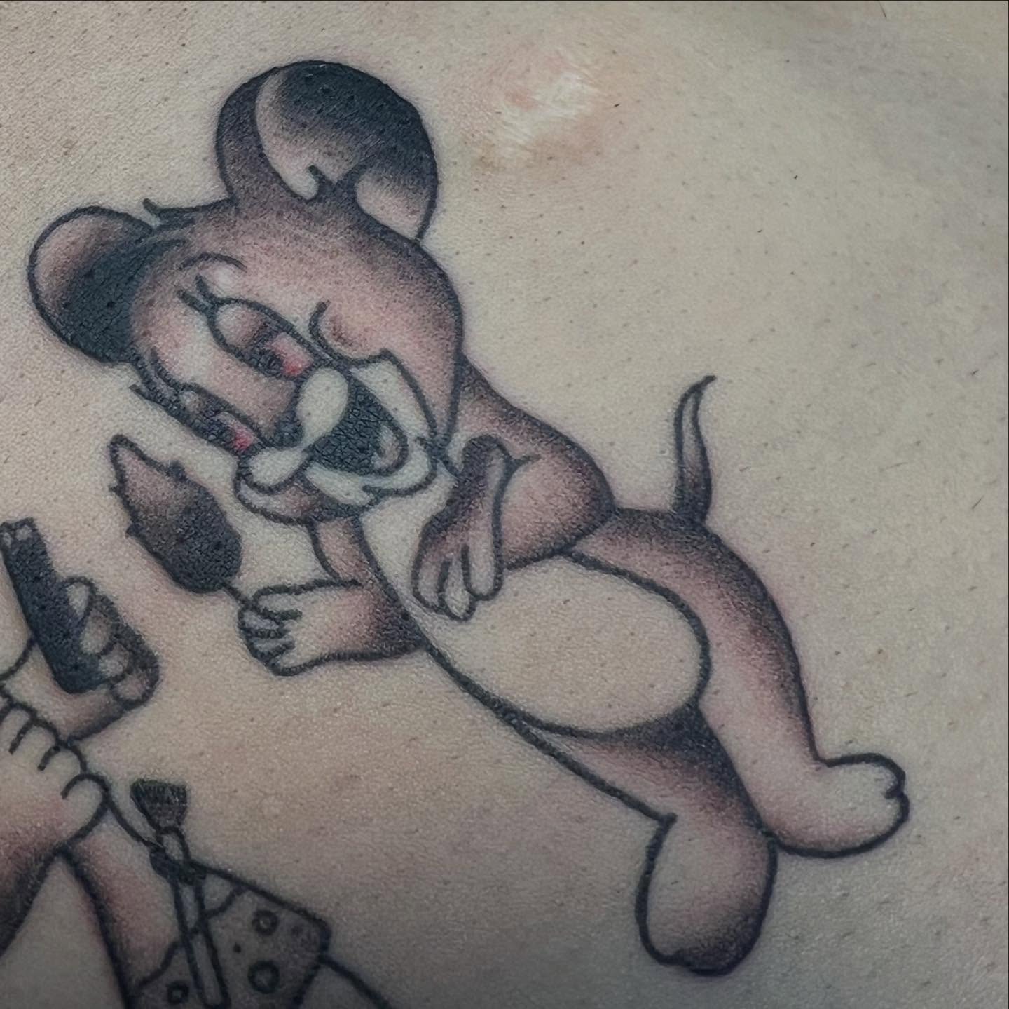 Baby mouse American traditional tattoo on the back by ✮KAT✮