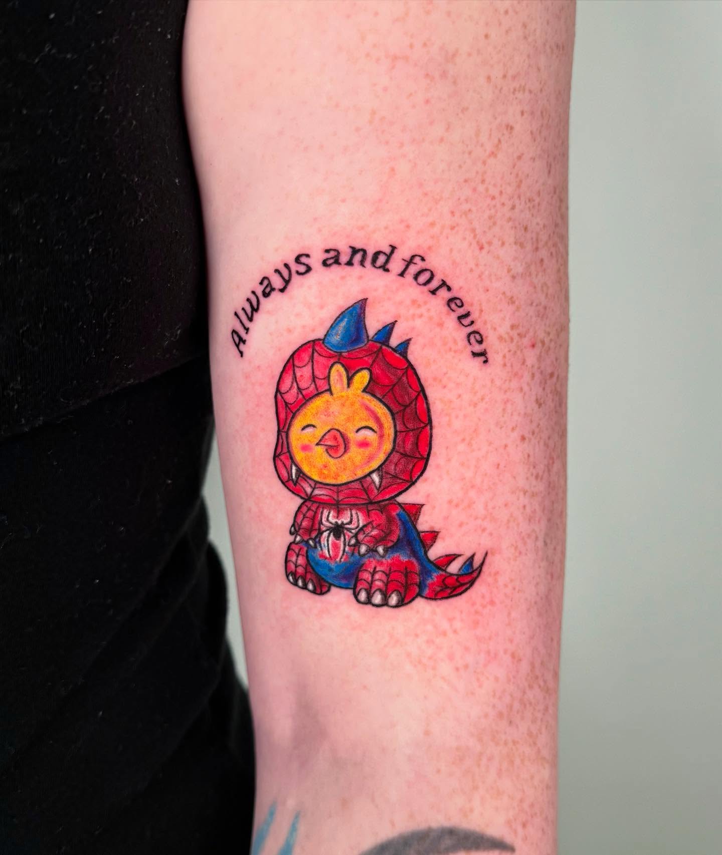 Tattoo by @yourlocalmisfit — dotwork, anime
