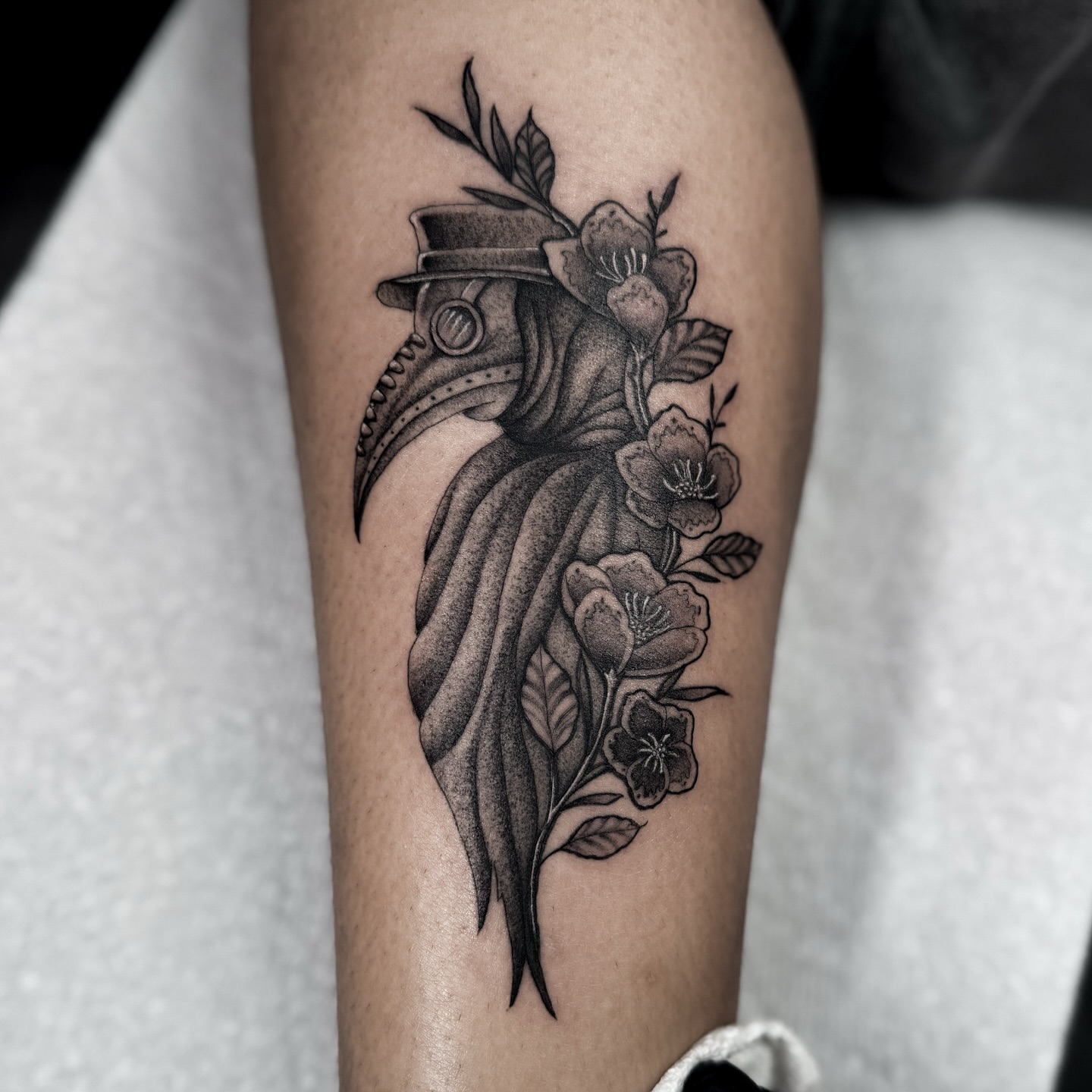 Steam-punk bird realism tattoo on the forearm by @sadfoo_tattoo, Austin, Texas