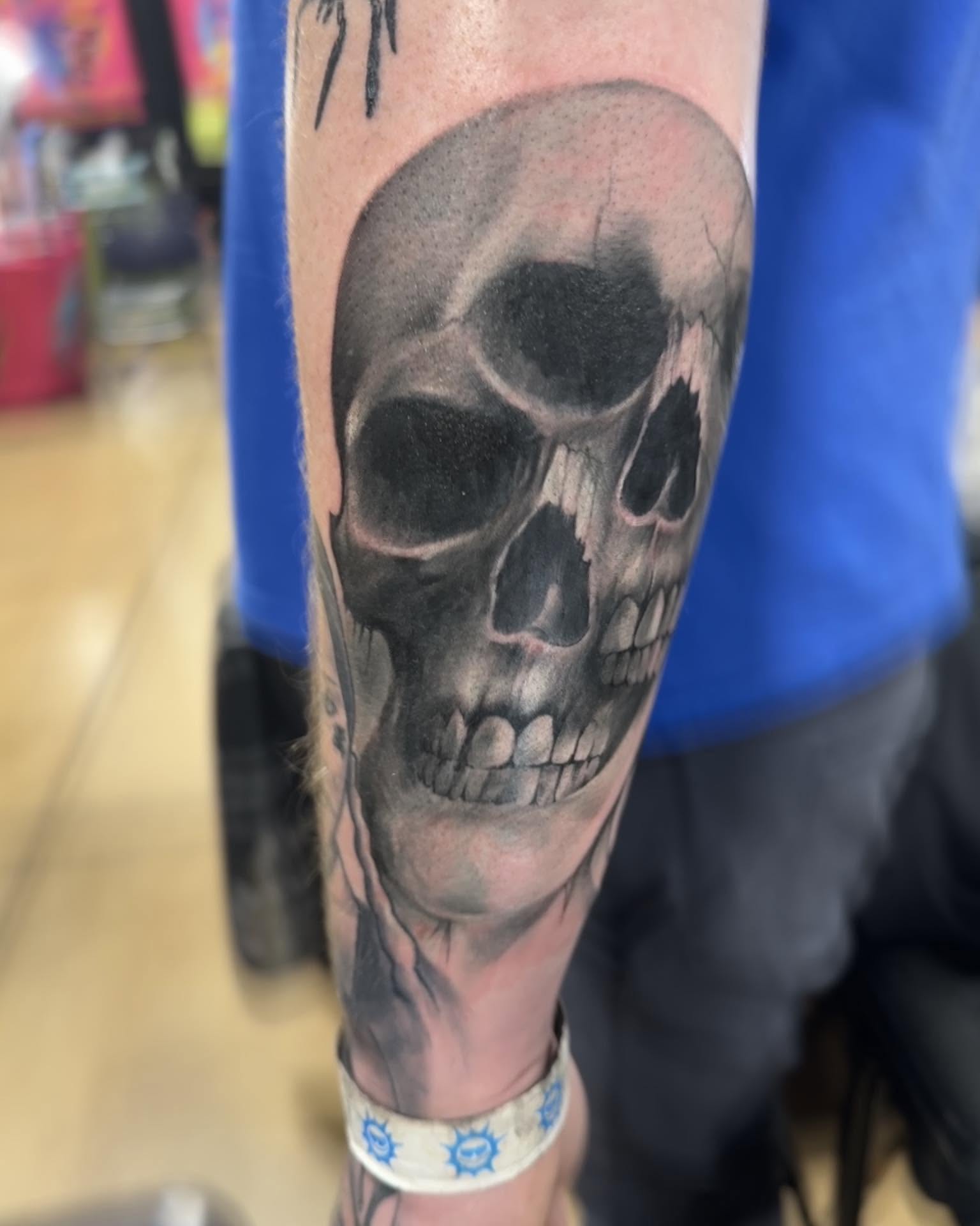 Tattoo by @garrettrautio โ realism, black_and_grey