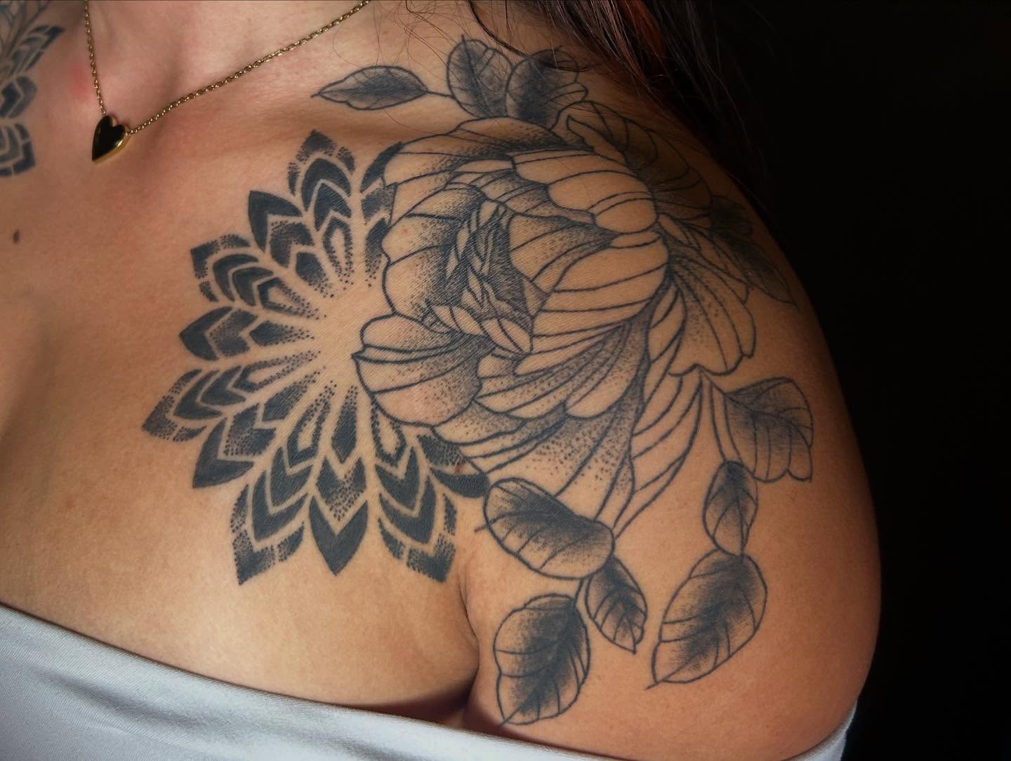 Tattoo by @kattoo_tattoo_ — dotwork, black_and_grey