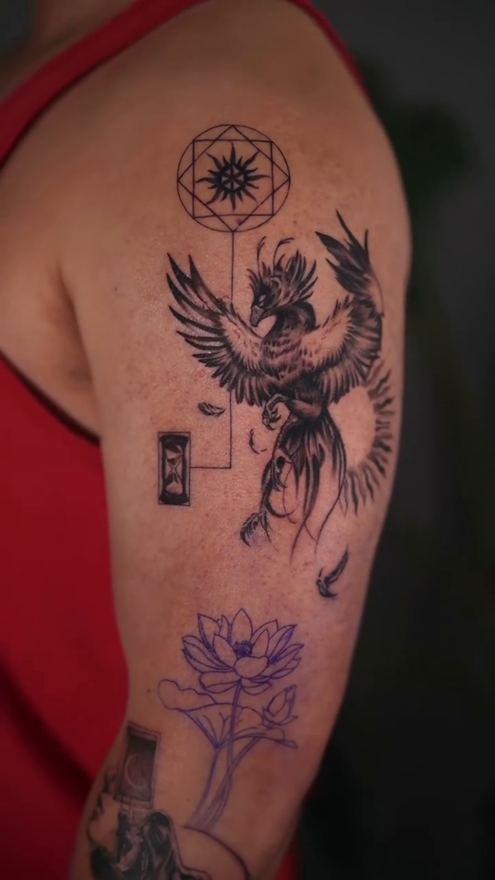 Tattoo by @bigheadtattoo — black_and_grey, realism