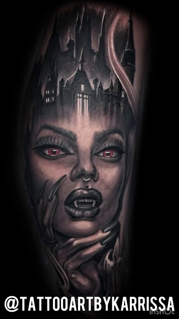 Tattoo by @karrissastitttattoos — realism, dark_realism