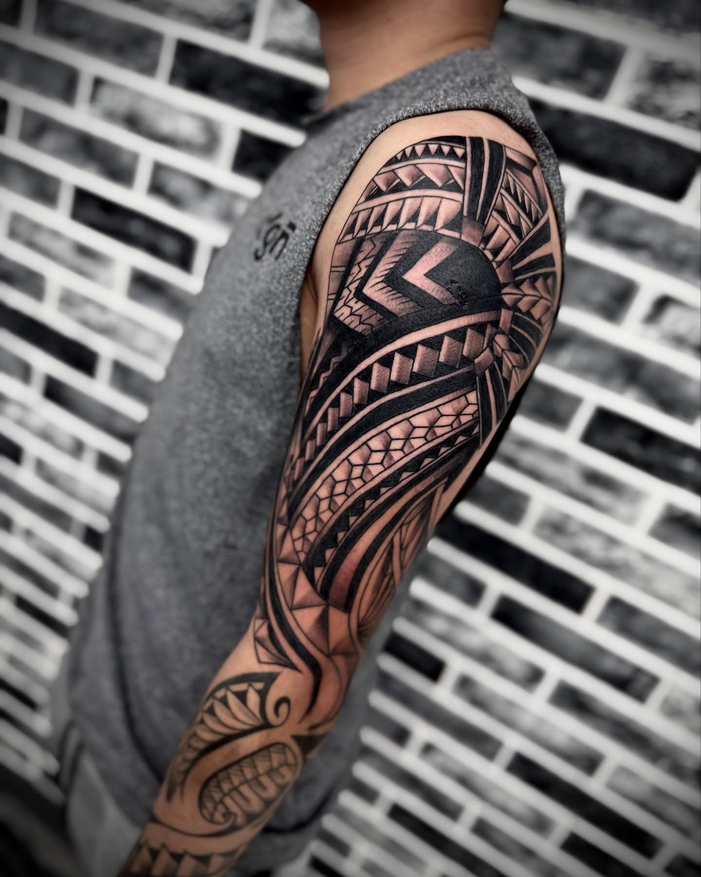Tattoo by @_mitsukochingart — tribal, geometric