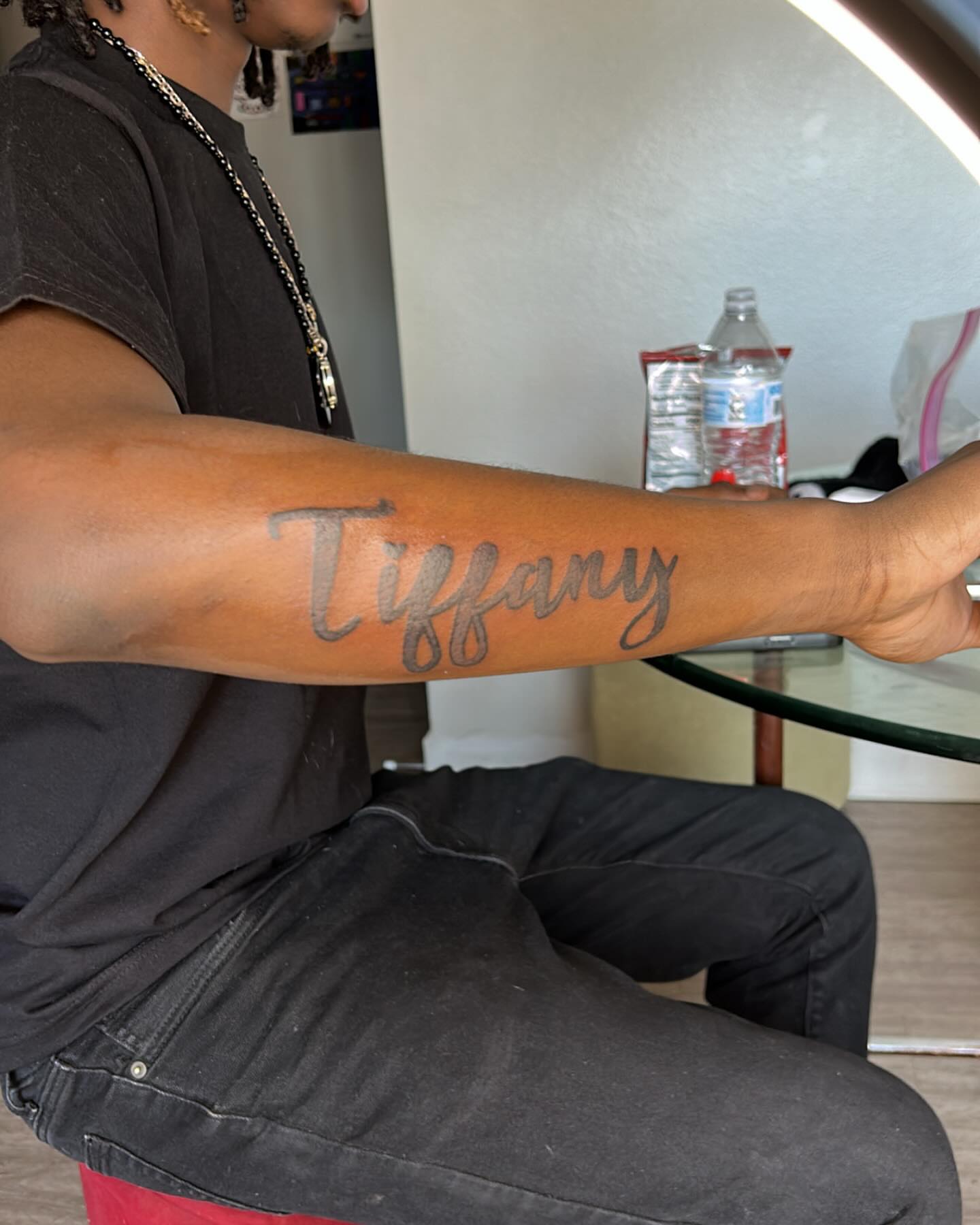 Tiffany lettering script tattoo on the forearm by 702tattoo💉🩸