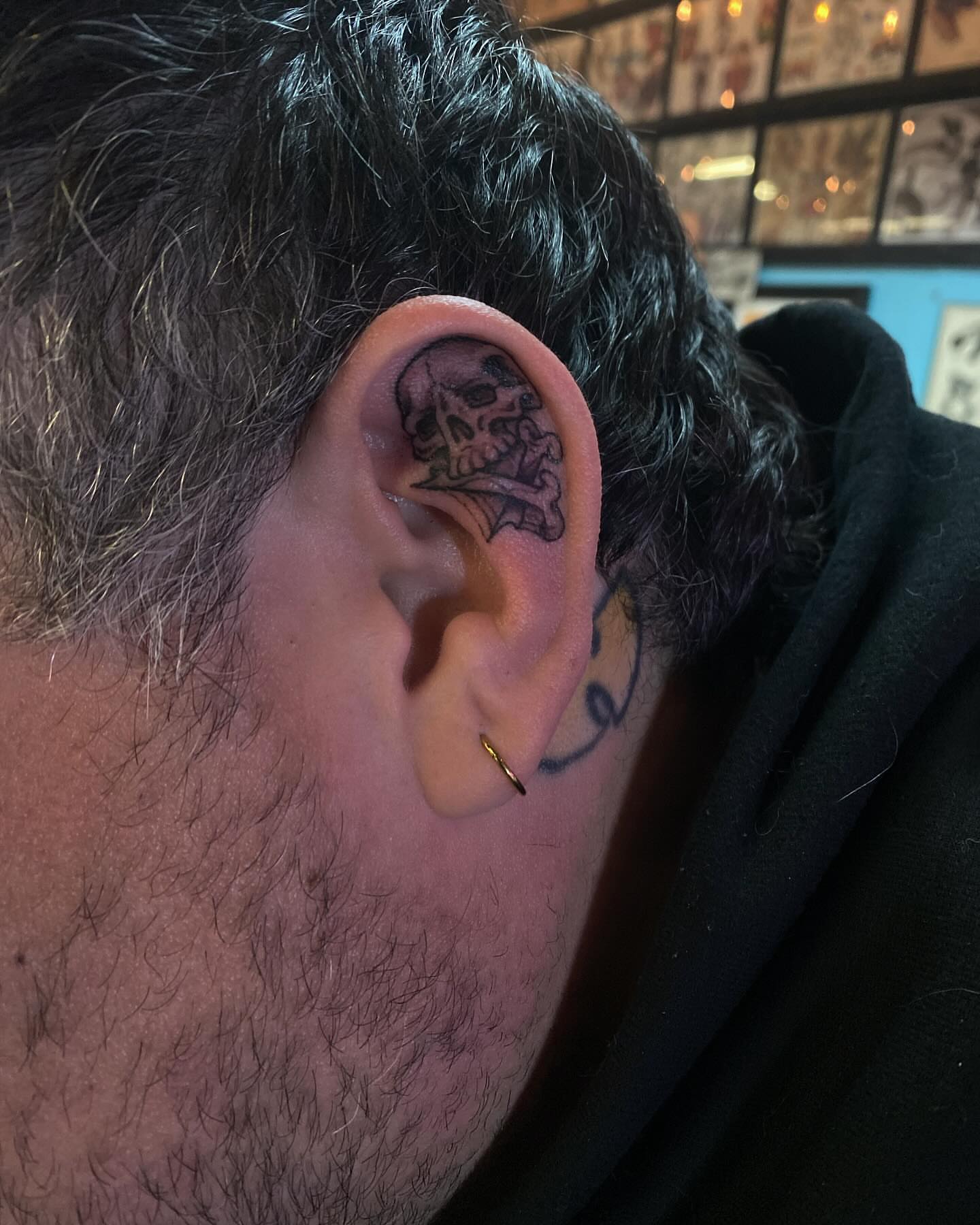Skull and dagger American traditional tattoo by Chase Skylar Clayton Ogle