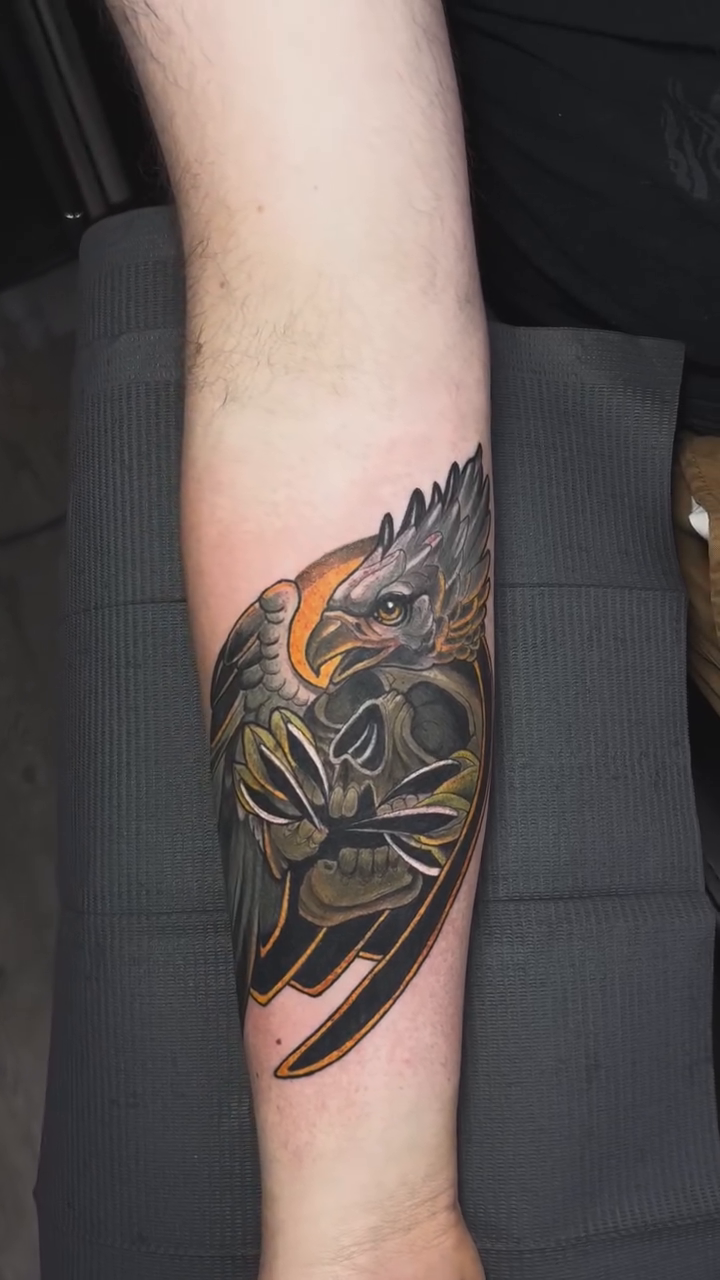 Eagle head realism tattoo by Turk