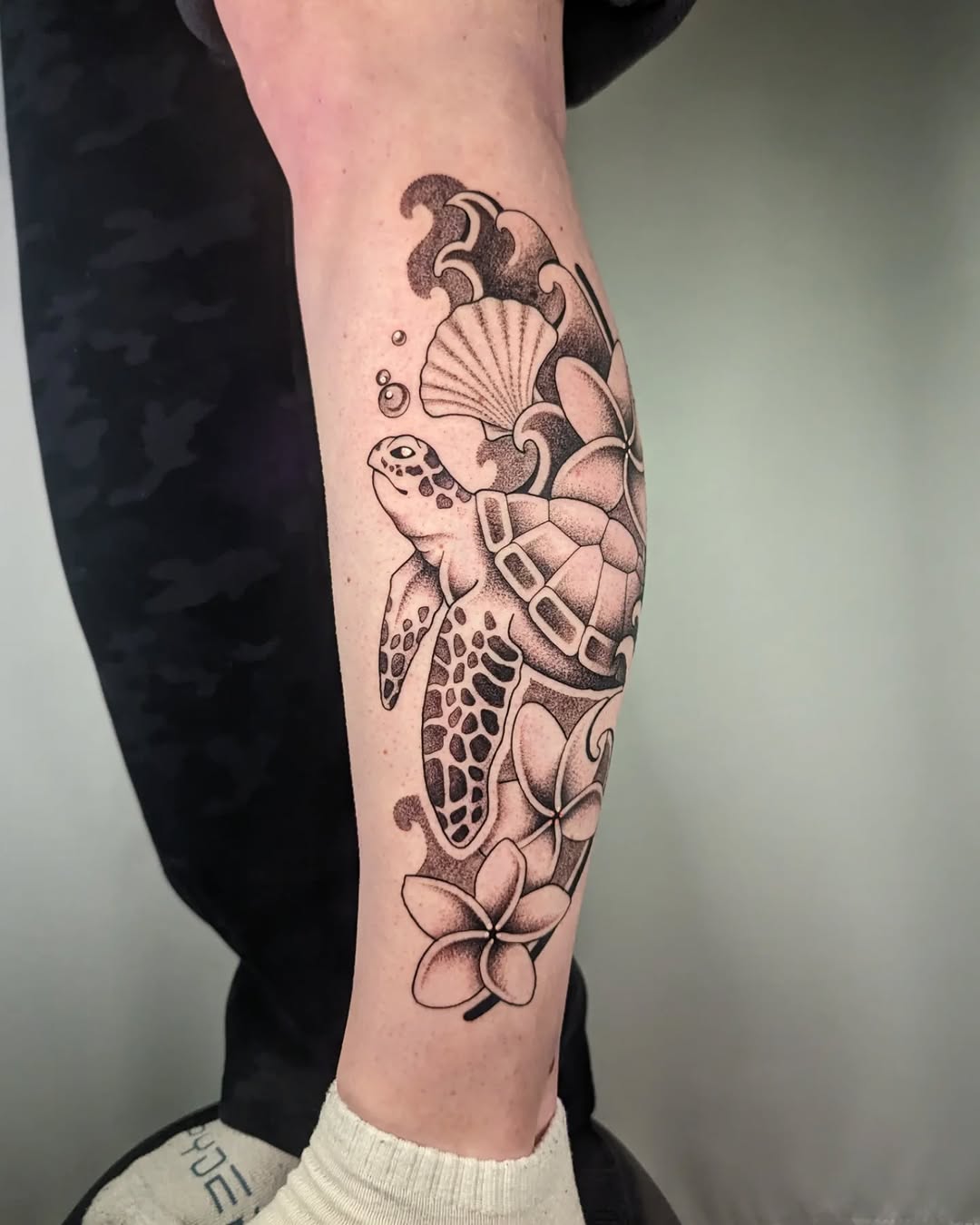 Tattoo by @courtneyy.tattoos — black_and_grey, dotwork