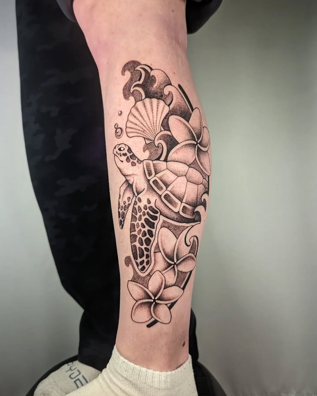 Tattoo by @courtneyy.tattoos — dotwork, black_and_grey