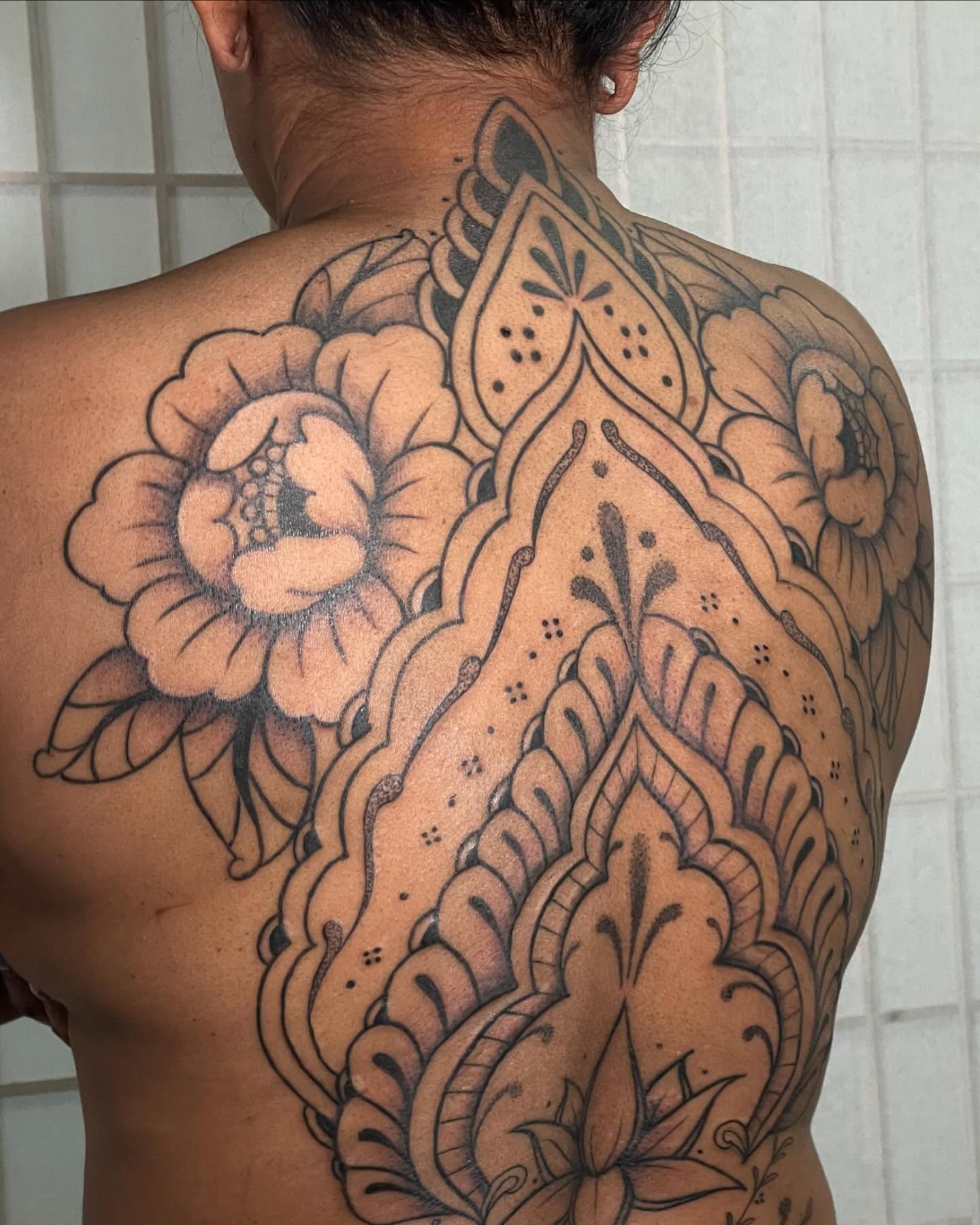 Floral mandala ornamental tattoo on the back by ✤ Ornamental Tattoo Artist ✤