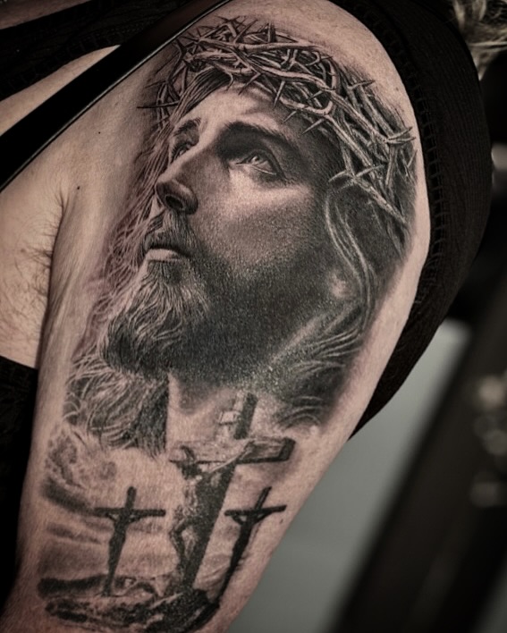 Tattoo by @tattoosbymarcy — realism, black_and_grey