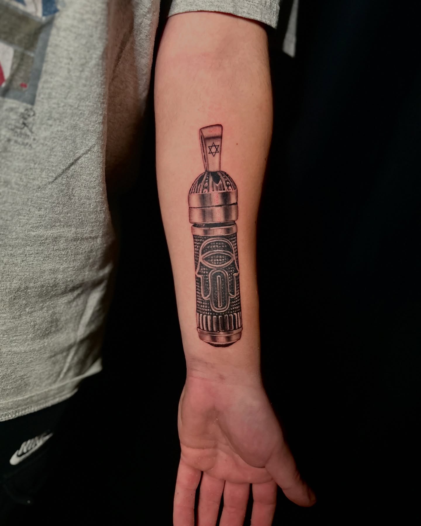 Tattoo by @reep_art_renditions — black_and_grey