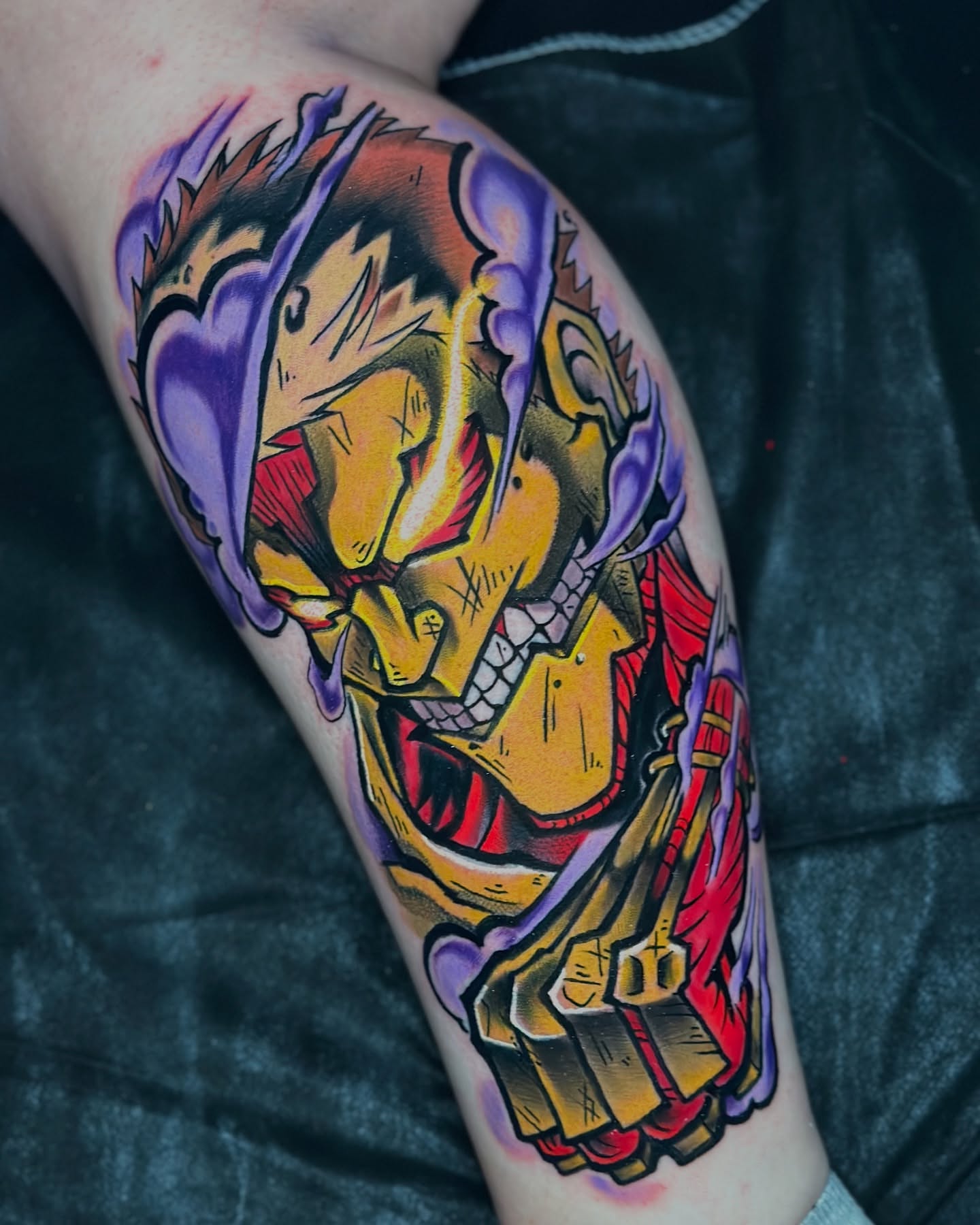 Skull American traditional tattoo on the forearm by Jeremy Thomas