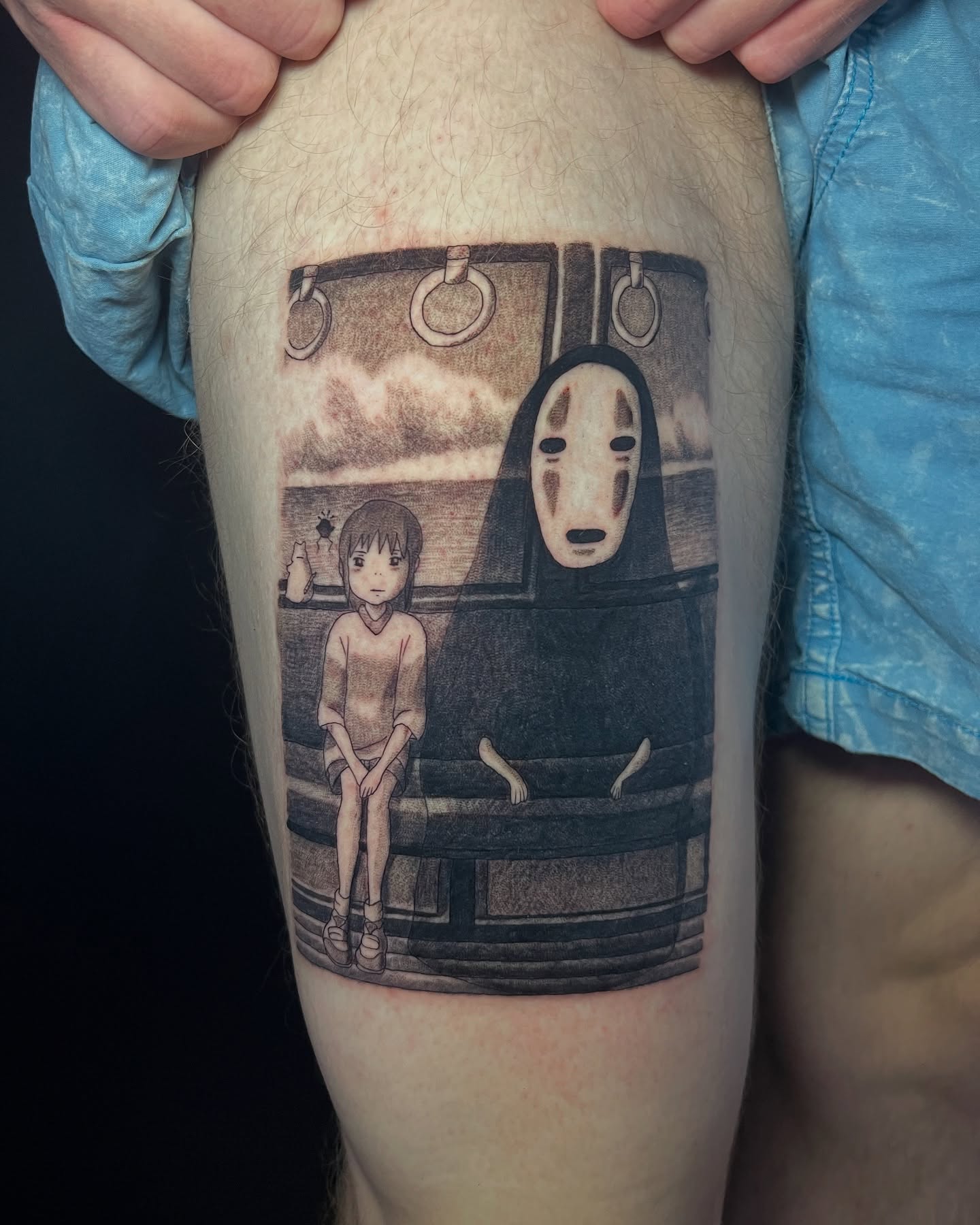 Tattoo by @nimimatattoo — anime, dotwork