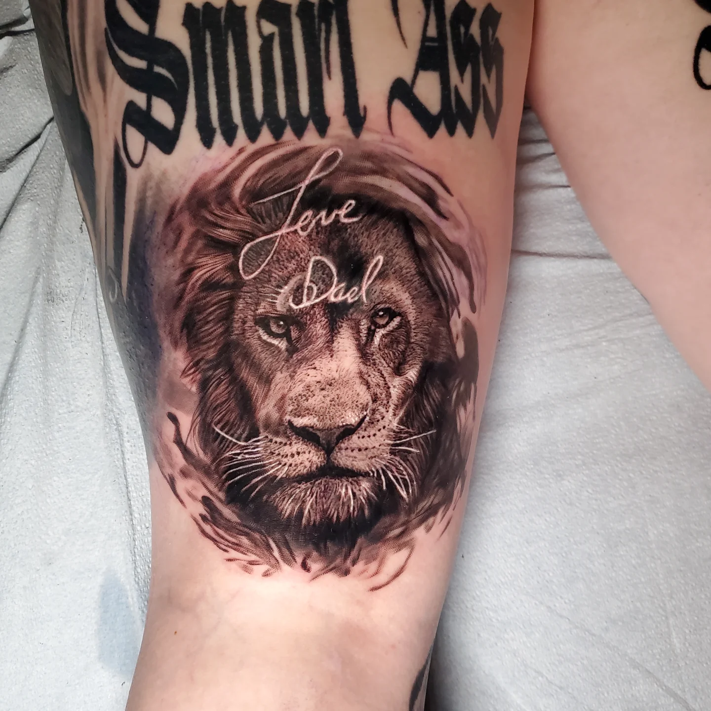 Tattoo by @mandrewtattoo — realism, black_and_grey
