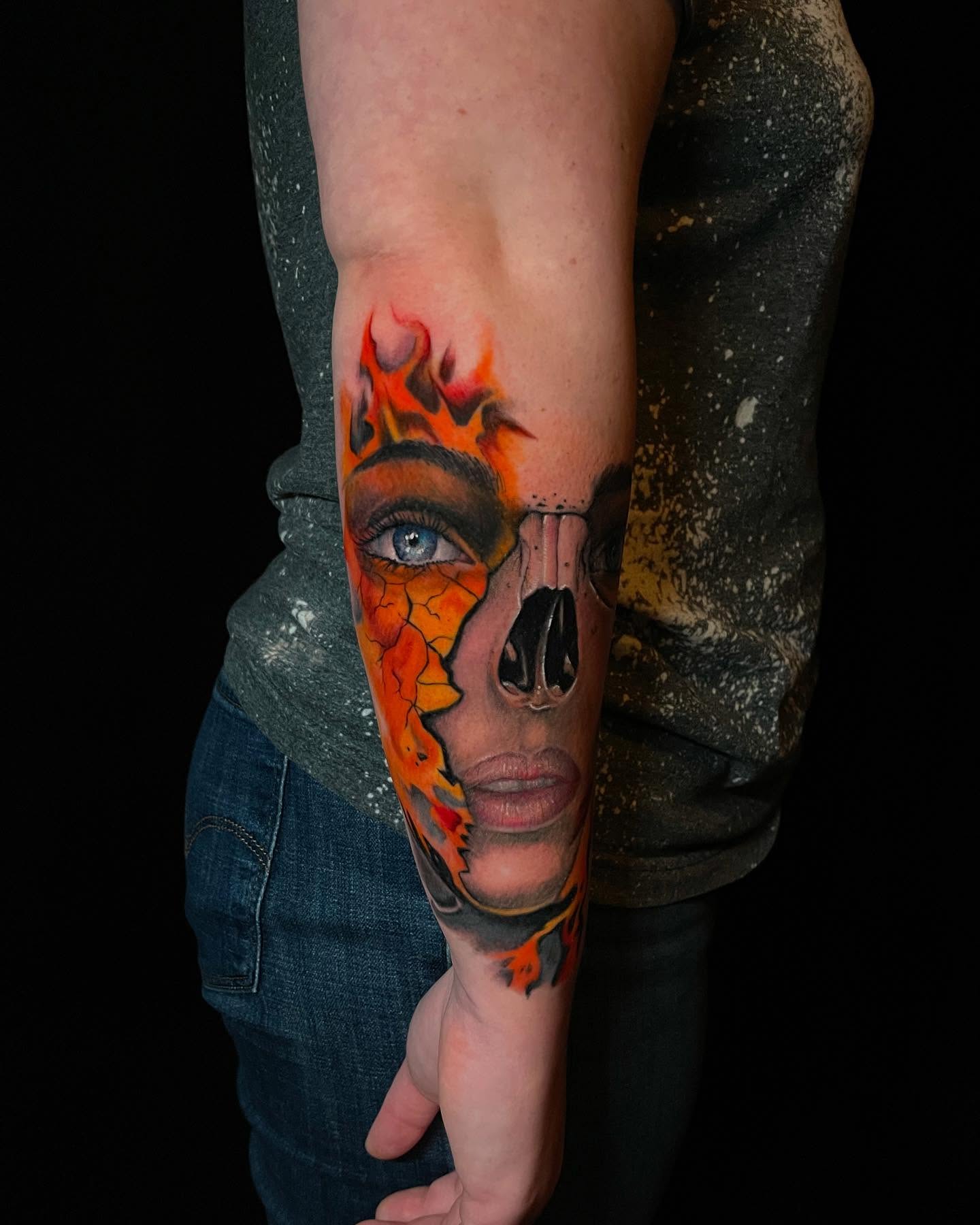 Tattoo by @artisticbubba — realism, dotwork