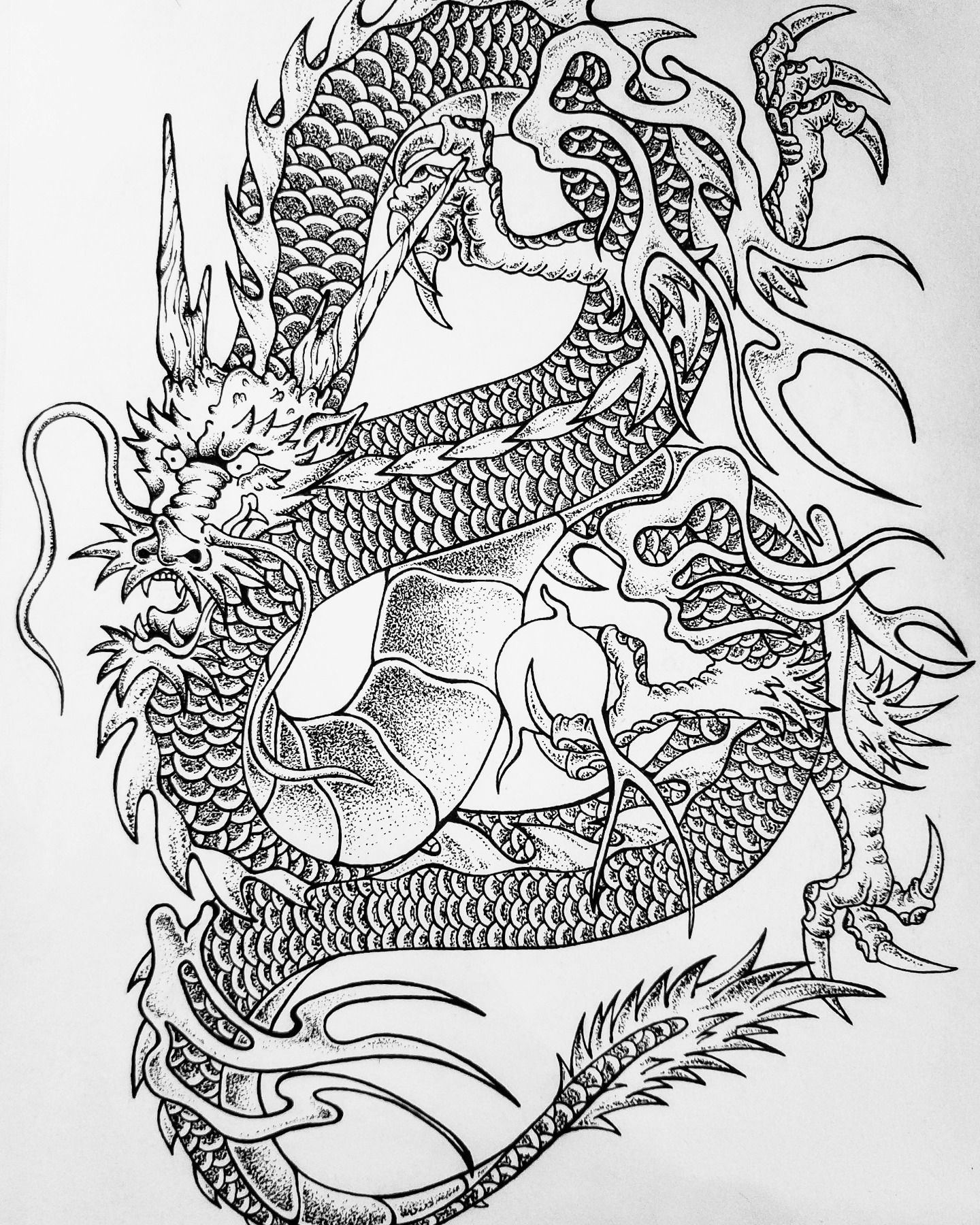 Tattoo by @lonely.peppers — dotwork, black_and_grey