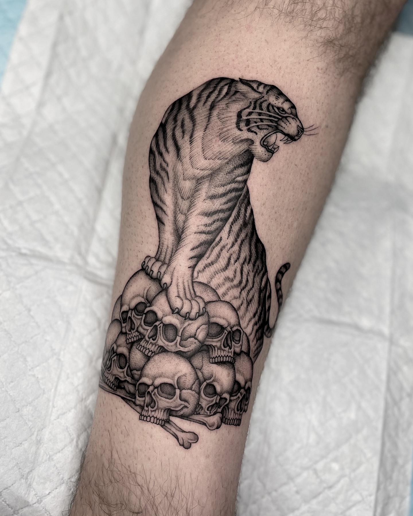Tattoo by @bradtattoos_ — black_and_grey, realism