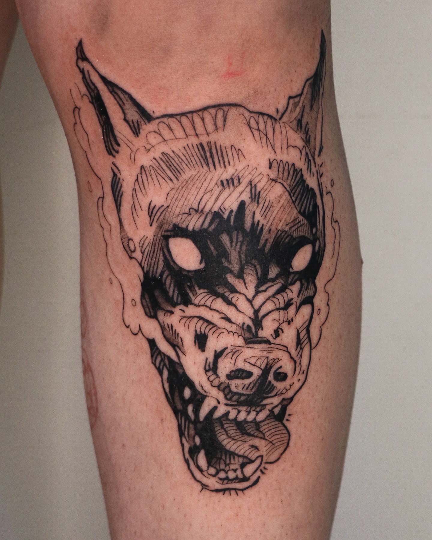 Tattoo by @baldpeaches — black_and_grey