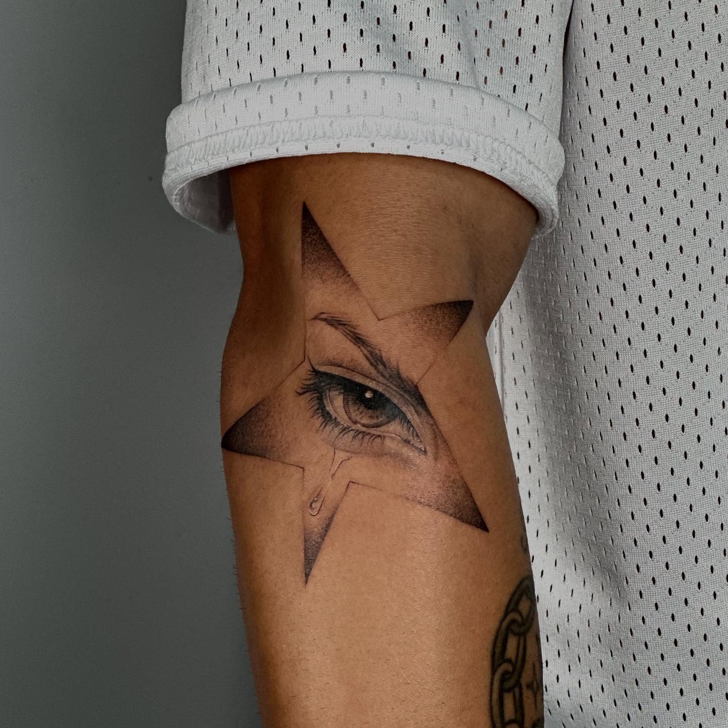 Eye realism tattoo on the forearm by ๐๐๐๐ ๐๐๐๐