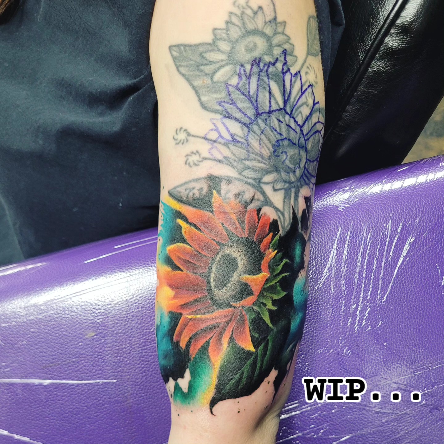 Sunflower realism tattoo on the forearm by Jentrey McCausland