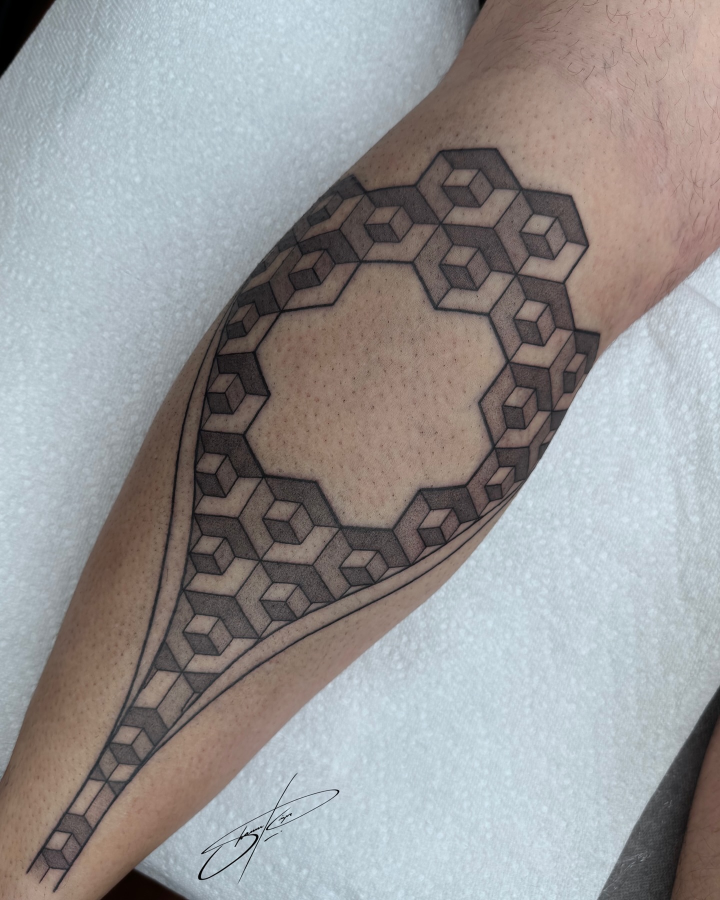 Tattoo by @shawndoestattoos — geometric