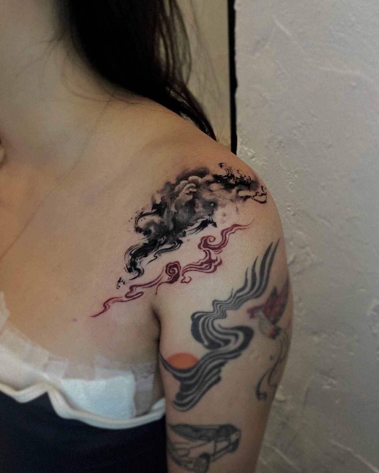 Tattoo by @dyun_tat2 — black_and_grey, japanese_irezumi