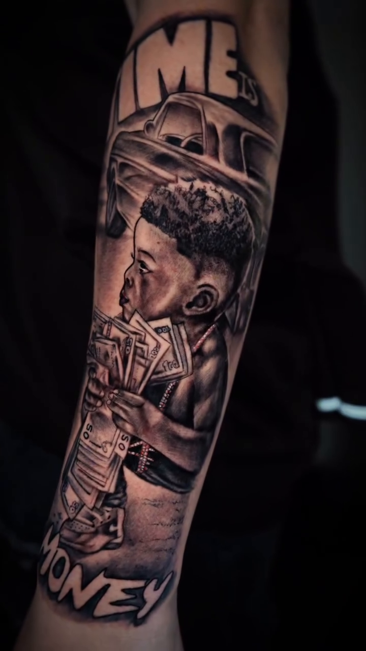 Tattoo by @angelo_tattooink — realism, black_and_grey